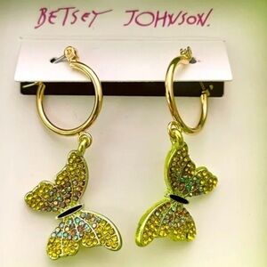 Betsey Johnson butterfly Huggie earrings